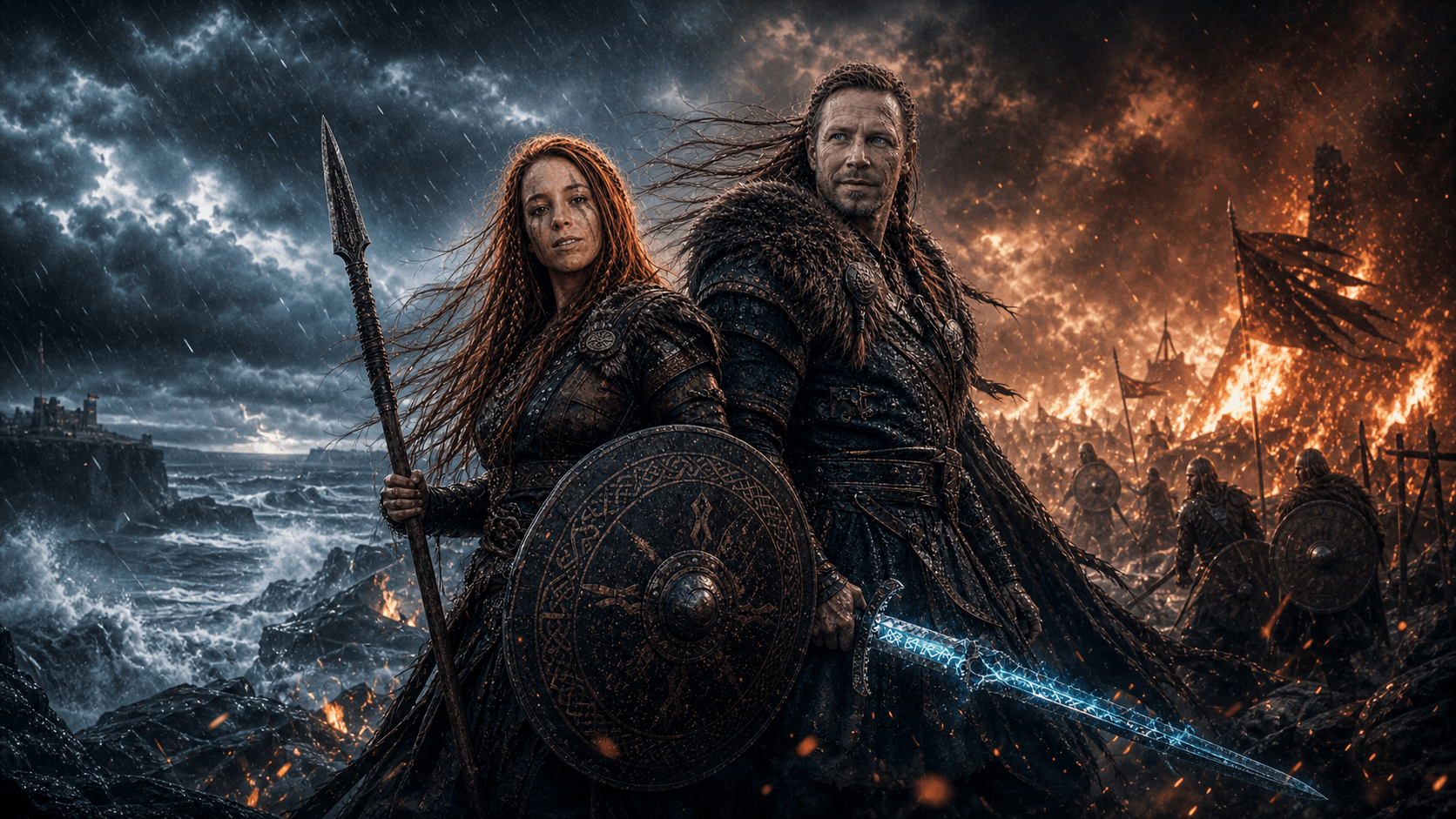 Turning Tide scene with Eirik Stormborn and Lyra Flameveil